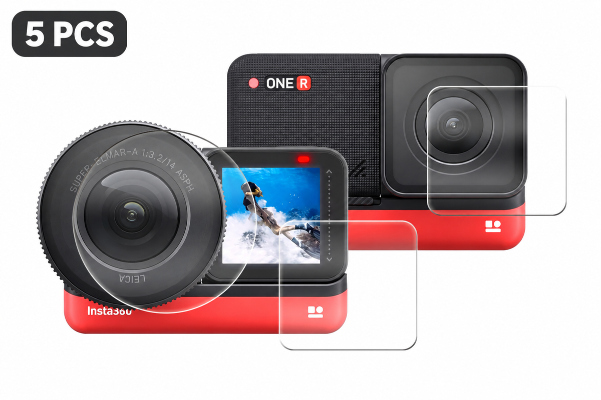 STC Ultrarmor tempered glass protector for Insta360 camera with 5 PCS badge